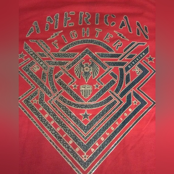 BNWT LADIES SHIRT SZ. SM PINK OMBRE GRAPHICS LACE V NECK BY AMERICAN FIGHTERS - Picture 3 of 8